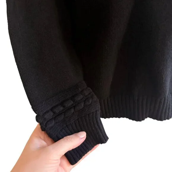 Charter Club Metallic Colorblock Sweater | PM | Black & Gold Holiday Knit - Picture 7 of 9